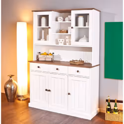 CREDENZA - Buffet da soggiorno, Madia da salotto, Dispensa da cucina, 131x45 h181 cm, Bianco. STRUTTURA E UTILIZZO - Mobile d ...