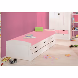 LETTO SINGOLO - Sommier per camera da letto, Giroletto per stanza, Struttura porta materasso, 98x195 h63 cm, Bianco. STRUTTUR ...
