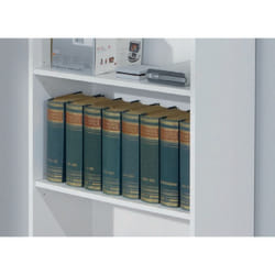 Libreria Djorda, Scaffale da ufficio, Mobile portalibri, Biblioteca, 60x30 h110 cm, Bianco - Dmora
