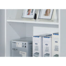 Libreria Djame, Scaffale da ufficio, Mobile portalibri, Biblioteca, 60x30 h180 cm, Bianco - Dmora