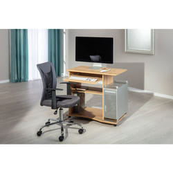 Dmora - Scrivania Ddrexle, Scrittoio multiuso, Tavolo per ufficio porta pc, Piano di lavoro, 80x50 h75 cm, Quercia