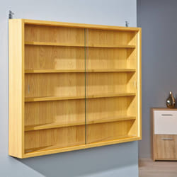 Vetrina Dbooke, Credenza espositiva, Vetrinetta multiuso, Madia da soggiorno, 80x10 h60 cm, Marrone - Dmora