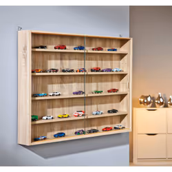 VETRINA - Credenza espositiva, Vetrinetta multiuso, Madia da soggiorno, 60x80 h10 cm, Rovere. STRUTTURA E UTILIZZO - Credenza ...