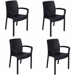 SEDIA DA ESTERNO - Sedute da giardino, Sedia per tavolo da pranzo, Poltrona outdoor effetto rattan, 100 % Made in Italy, 54x6 ...