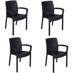 Sedia da esterno Anacleto, Sedute da giardino, Sedia per tavolo da pranzo, Poltrona outdoor effetto rattan, 100 % Made in Italy, 54x60h82 cm,