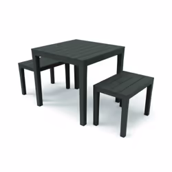 SET SALOTTO DA ESTERNO - Composizione da giardino con 1 tavolo quadrato e 2 panche, Salottino indoor e outdoor da Pic Nic, 10 ...