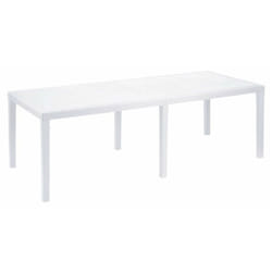 Tavolo da esterno Abbaviva, Ripiano rettangolare allungabile da pranzo, Tavolo da giardino estensibile effetto rattan, 100% Made in Italy,