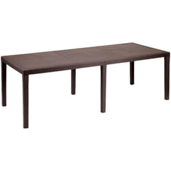 Tavolo da esterno Abbaviva, Ripiano rettangolare allungabile da pranzo, Tavolo da giardino estensibile effetto rattan, 100% Made in Italy,