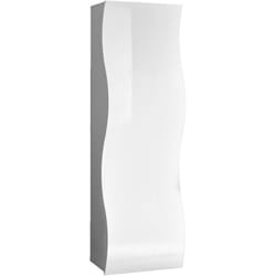 Dmora - Armadio multiuso 1 anta Azalea, Porta scarpe 1 ripiano, Mobile multifunzione, 100% Made in Italy, cm 63x40h187, Bianco lucido