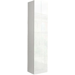 Dmora - Armadio multiuso Aquili, Portascarpe con 1 anta e 4 ripiani, Mobile multifunzione, 100% Made in Italy, cm 40x30h180, Bianco lucido