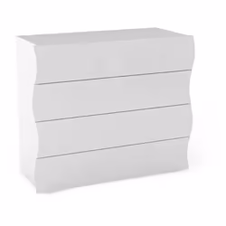 CASSETTIERA - Settimanale 4 cassetti, Comò per camera da letto, 100% Made in Italy, cm 98x40h82, Bianco lucido. STRUTTURA E U ...