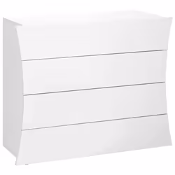 CASSETTIERA - Settimanale a 4 cassetti, Comò per camera da letto, 100% Made in Italy, cm 98x40h82, Bianco lucido. STRUTTURA E ...