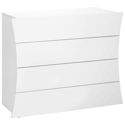 Cassettiera Annapaola, Settimanale a 4 cassetti, Comò per camera da letto, 100% Made in Italy, cm 98x40h82, Bianco lucido - Dmora