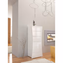 Cassettiera a 6 Arignano, Made in Italy, Design a ondulato moderno, Settimanale per camera da letto, cm 50x40h122, colore Bia ...