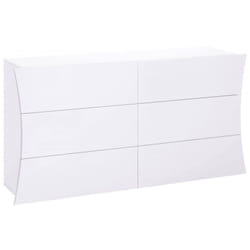 Cassettiera Albelaziz, Settimanale 6 cassetti, Comò per camera da letto, 100% Made in Italy, Bianco lucido, cm 155x40h82 - Dmora