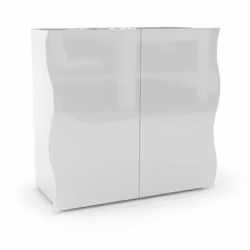 CREDENZA - Madia da cucina a 2 ante, Buffet da soggiorno, 100% Made in Italy, cm 90x40h81, Bianco lucido. STRUTTURA E UTILIZZ ...