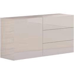 CREDENZA - Madia da cucina a 1 anta e 3 cassetti, Buffet da soggiorno, Madia da cucina, 100% Made in Italy, cm 110x40h35, Bia ...