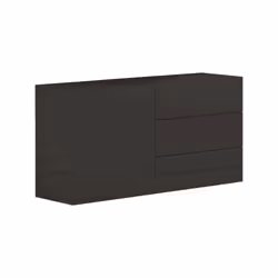 Credenza moderna a 1 anta e 3 Benvenuta, Made in Italy, Madia da cucina, Buffet di design da soggiorno, cm 110x40h35, Antracite lucido