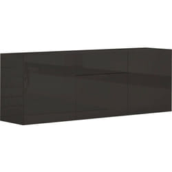 Credenza Arina, Madia da cucina a 3 ante e 1 cassetto, Buffet da soggiorno, 100% Made in Italy, cm 170x40h35, Antracite lucido - Dmora