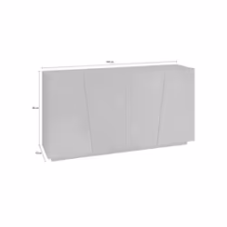 Credenza moderna a 4 Ackhab, Made in Italy, Madia da cucina, Buffet di design da soggiorno, cm 159x43h86, Grigio Ardesia