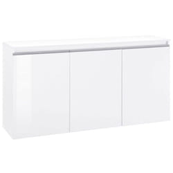 Credenza Andesina, Madia da cucina a 3 ante, Buffet da soggiorno, 100% Made in Italy, cm 150x40h81, Bianco lucido - Dmora