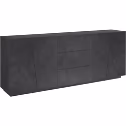 CREDENZA - Madia da cucina a 4 ante e 3 cassetti, Buffet da soggiorno, 100% Made in Italy, cm 220x43h86, Ardesia. STRUTTURA E ...