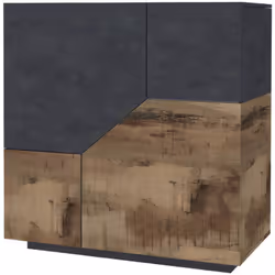 CREDENZA - Madia da cucina a 2 ante, Buffet da soggiorno, 100% Made in Italy, cm 100x43h106, Ardesia e Acero. STRUTTURA E UTI ...