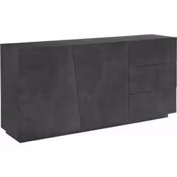 CREDENZA - Madia da cucina a 2 ante e 3 cassetti, Buffet da soggiorno, 100% Made in Italy, cm 180x43h86, Ardesia. STRUTTURA E ...
