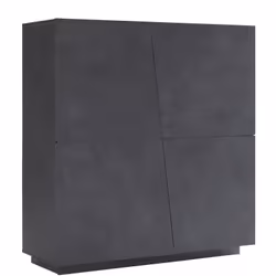 CREDENZA - Madia da cucina a 4 ante, Buffet da soggiorno, 100% Made in Italy, cm 120x43h126, Ardesia. STRUTTURA E UTILIZZO - ...