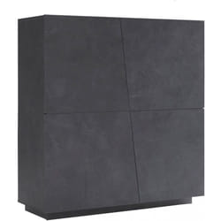 Credenza Abbabbau, Madia da cucina a 4 ante, Buffet da soggiorno, 100% Made in Italy, cm 120x43h126, Ardesia - Dmora