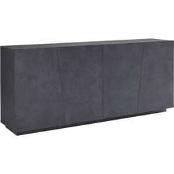 Credenza Apollo, Madia da cucina a 4 ante, Buffet da soggiorno, 100% Made in Italy, cm 200x43h86, Ardesia - Dmora