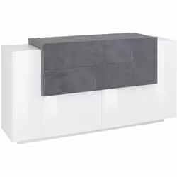 CREDENZA - Madia da cucina a 2 ante e 4 cassetti, Buffet da soggiorno, Madia da cucina, 100% Made in Italy, cm 160x45h86, Bia ...