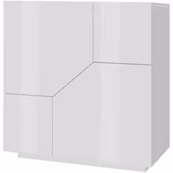 CREDENZA - Madia da cucina a 2 ante, Buffet da soggiorno, 100% Made in Italy, cm 100x43h106, Bianco lucido. STRUTTURA E UTILI ...