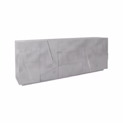 Credenza moderna a 4 ante e 3 Zeus, Made in Italy, Madia da cucina con dettaglio, Buffet di design da soggiorno, cm 224x44h86, Grigio Cenere