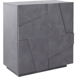 Credenza Arli, Madia da cucina a 2 ante, Buffet da soggiorno, 100% Made in Italy, cm 81x44h86, Ardesia - Dmora