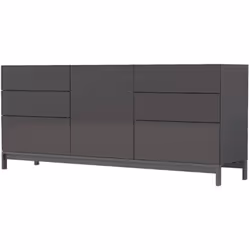 CREDENZA - Madia da cucina a 1 anta e 6 cassetti, Buffet da soggiorno, Madia da cucina, 100% Made in Italy, cm 170x40h73, Ant ...
