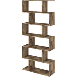 Libreria Alowha, Mobile con ripiani, Biblioteca da ufficio, 100% Made in Italy, cm 80x25h192, Acero - Dmora