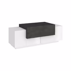 Mobile da ingresso a 3 Aspera, Made in Italy, Credenza da soggiorno Porta TV, cm 120x45h46, Bianco lucido e Grigio Cenere