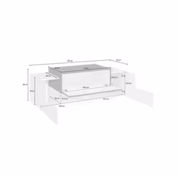 Mobile da ingresso a 3 Aspera, Made in Italy, Credenza da soggiorno Porta TV, cm 120x45h46, Bianco lucido e Grigio Cenere