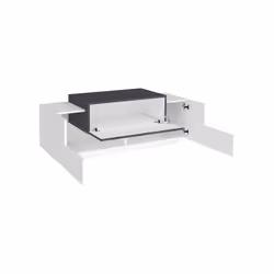 Mobile da ingresso a 3 Aspera, Made in Italy, Credenza da soggiorno Porta TV, cm 120x45h46, Bianco lucido e Grigio Cenere - Vista aggiuntiva 4