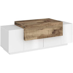 Dmora - Mobile da ingresso Aspera, Entratina moderna multifunzione, Armadietto multiuso per atrio, 100% Made in Italy, cm 120x45h46, Bianco lucido e