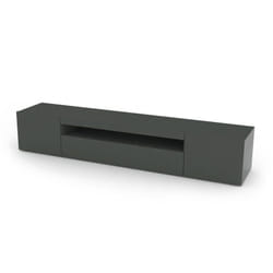 Dmora - Mobile porta tv Amore, Credenza bassa da soggiorno a 3 ante, Base porta televisione, 100% Made in Italy, cm 200x40h37, Antracite lucido