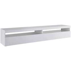 Mobile porta tv Akon, Credenza bassa da soggiorno, Base porta televisione, 100% Made in Italy, cm 200x45h36, Bianco lucido - Dmora
