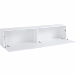 MOBILE PORTA TV - Credenza bassa da soggiorno, Base porta televisione, 100% Made in Italy, cm 180x30h40, Bianco lucido. STRUT ...