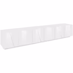 MOBILE PORTA TV - Credenza bassa da soggiorno, Base porta televisione, 100% Made in Italy, cm 244x44h46, Bianco lucido. STRUT ...