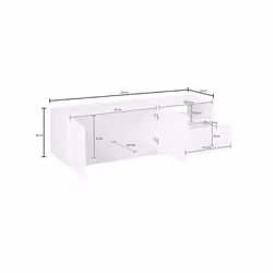 Mobile da soggiorno Porta Aiace, Made in Italy, Credenza per Aiace da salotto a 2 ante e 1 cassetto, cm 150x43h46, Grigio Ardesia