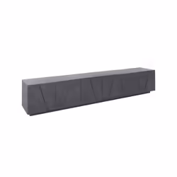 Mobile da soggiorno Porta Aemilor, Made in Italy, Credenza per Aemilor da salotto a 6 antine battenti con dettaglio, cm 244x44h46, Grigio Ardesia - Vista aggiuntiva 2