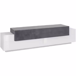 MOBILE PORTA TV - Credenza bassa da soggiorno, Base porta televisione, 100% Made in Italy, cm 200x45h52, Bianco lucido e Arde ...