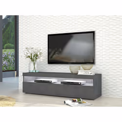 Mobile da soggiorno Porta Gianna, Made in Italy, Supporto per Gianna a 1 anta, Credenza da salotto, cm 130x45h36, Grigio Cene ...