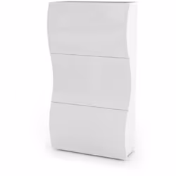 SCARPIERA - Mobile multiuso a 3 ante, Portascarpe da ingresso, 100% Made in Italy, cm 71x27h122, Bianco lucido. STRUTTURA E U ...
